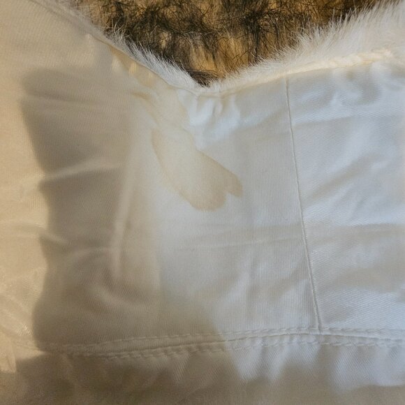 Ann Taylor Loft Sz 4 Faux White Mink Fur Crop Coat Soft Wedding Bride Classic - Picture 4 of 11